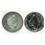 (2) Brittania & Spider .999 Pure Silver Coins