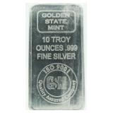 Golden State .999 Pure Silver 10 Ounce Bar