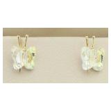 14Kt Gold Topaz Butterfly Earrings