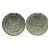 (2) 1884-O Morgan Silver Dollars