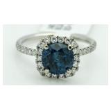 14kt Gold Fancy Blue 2.19 ct Diamond Ring