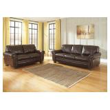 Ashley 504 LEATHER Sofa & Loveseat (Coil Seating)