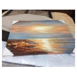 Authentic Ocean & Beach Scene Painted on Canvas