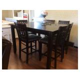 Cherry counter height table and 6 barstools