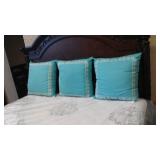 Three Blue Accent Pillows