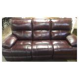 Ashley Rich Mahogany Power Reclining Sofa