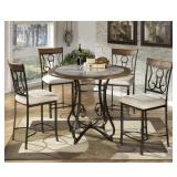 Ashley D314 Counter Height Table & 4 Bar Stools