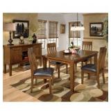 Ashley D594 Cherry Tbl, 4 Chairs & Bench