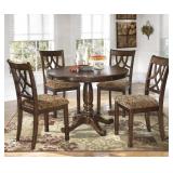 Ashley D436 Cherry Round Table & 4 Chairs