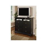 Brook Black Solid Wood Large Media Chest