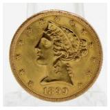 1899 Liberty Head $5.00 Gold Piece