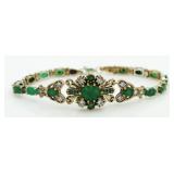 Vintage Style 9.44 ct Emerald Tennis Bracelet