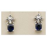 14kt Gold Sapphire & Diamond Earrings