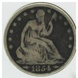 1854 "Arrows" Seated Liberty Silver Half Dollar