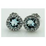 Gorgeous 2.00 ct Blue Topaz Solitaire Earrings