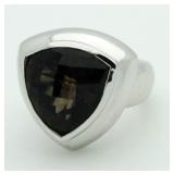 Yurman Style 12.45 ct Smoky Topaz Designer Ring