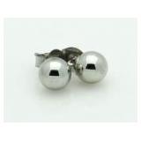 14kt White Gold Ball Earrings