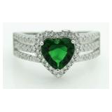 Beautiful 2.00 ct Emerald Heart Solitaire Ring