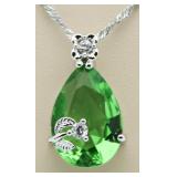 Pear Cut 8.50 ct Green Sapphire Pendant