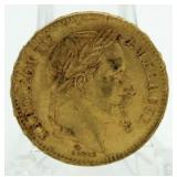 1868 French Napeolean III Gold Coin