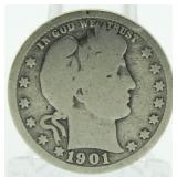 1901 Barber Silver Quarter *Better Date