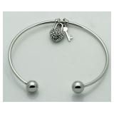 Heart & Key Fashion Bangle Bracelet