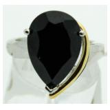 Pear Cut 4.88 ct Onyx Solitaire Ring