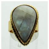 Pear Cut 12.50 ct Genuine Moonstone Fashion Ring