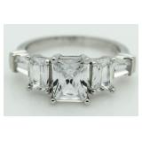 Emerald Cut 2.50 ct White Topaz Designer Ring