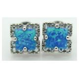 Australian Blue Opal Designer Earrings