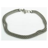 Italian Triple Strand Sterling Silver Necklace