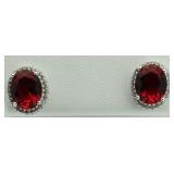 Oval 4.00 ct Ruby Solitaire Earrings