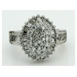 Gorgeous 1.00 ct White Topaz Cluster Ring