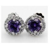 Gorgeous 2.00 ct Amethyst Solitaire Earrings