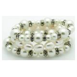 (3) Fashion Pearl Stretch Bracelets