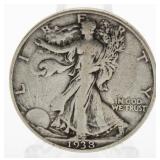 1938-D Walking Liberty Silver Half Dollar *KEY