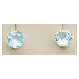 Genuine Blue Topaz Solitaire Earrings