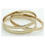 (3) 18kt GP Bangle Bracelets