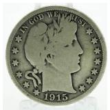 1915-D Barber Silver Half Dollar