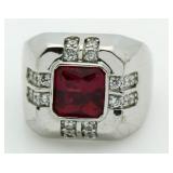 Elegant Cushion Cut Ruby Ring