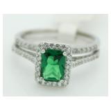 Stunning 2 Pc Emerald Wedding Set