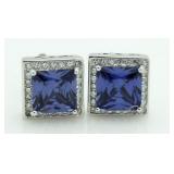 Princess Cut 4.00 ct Tanzanite Designer Earrings