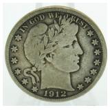 1912-D Barber Silver Half Dollar