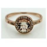 Briliant Morganite Solitaire Ring