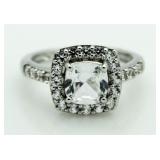 Cushion Cut 2.50 ct White Topaz Solitaire Ring