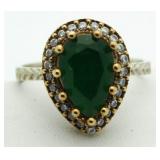 Pear Cut 2.80 ct Emerald Dinner Ring