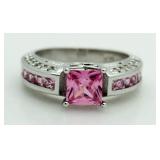 Princess Cut Pink Sapphire Dinner Ring