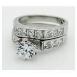 Brilliant 2.50 ct White Topaz 2 Pc Bridal Set