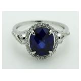 Oval 3.50 ct Sapphire Designer Ring