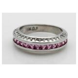 Channel Set Pink Sapphire Band